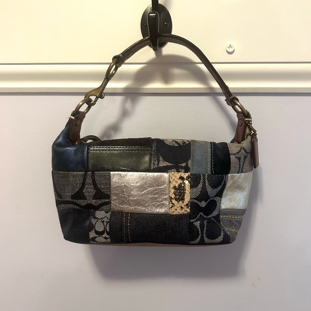 VINTAGE Coach Denim Mini Patchwork Bag